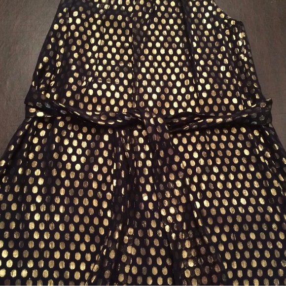 French Connection sleeveless black top with gold dots - Size 4 - Picture 5 of 9